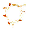 Gold plated Rings Bracelet with Amber