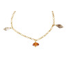 Gold plated Figaro Anklet with Amber