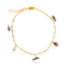 Gold plated Figaro Anklet with Black Keshi  Pearls