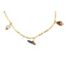 Gold plated Figaro Anklet with Black Keshi  Pearls