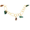 Gold plated Rings Bracelet with Malachite