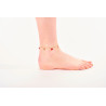 Gold plated Figaro Anklet with Coral