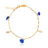 Gold plated Figaro Anklet with Lapis Lazuli