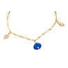 Gold plated Figaro Anklet with Lapis Lazuli