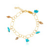 Gold plated Rings Bracelet with Turquoise