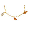 Gold plated Figaro Bracelet with Amber