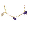 Gold plated Figaro Bracelet with Amethyst