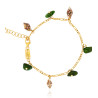 Gold plated Figaro Bracelet with Chrome Diopside