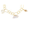 Gold plated Rings Bracelet with White Keshi Pearls