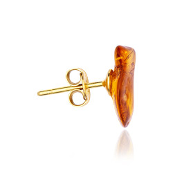 Gold plated Amber Stud Earring