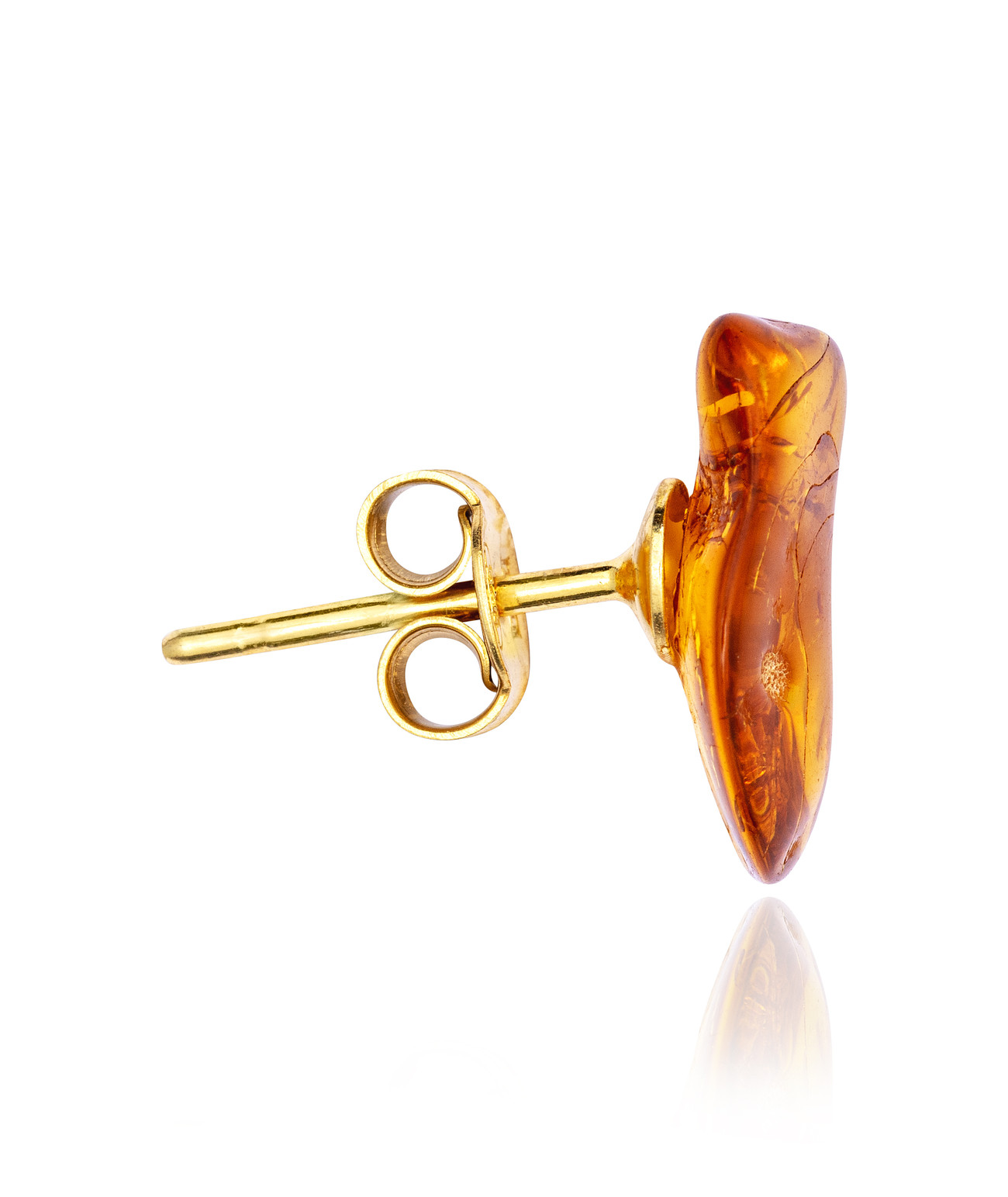 Gold plated Amber Stud Earring