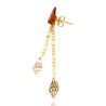 Gold plated Double Drop Earring with Amber