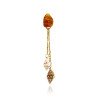 Gold plated Double Drop Earring with Amber