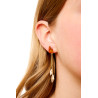 Gold plated Double Drop Earring with Amber