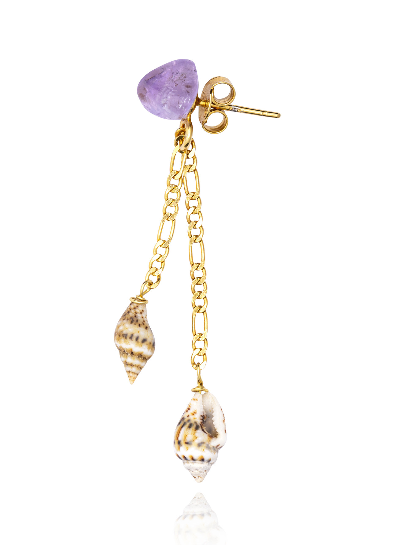 Gold plated Double Drop Earring with Ametrine