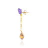 Gold plated Single Drop Earring with Ametrine