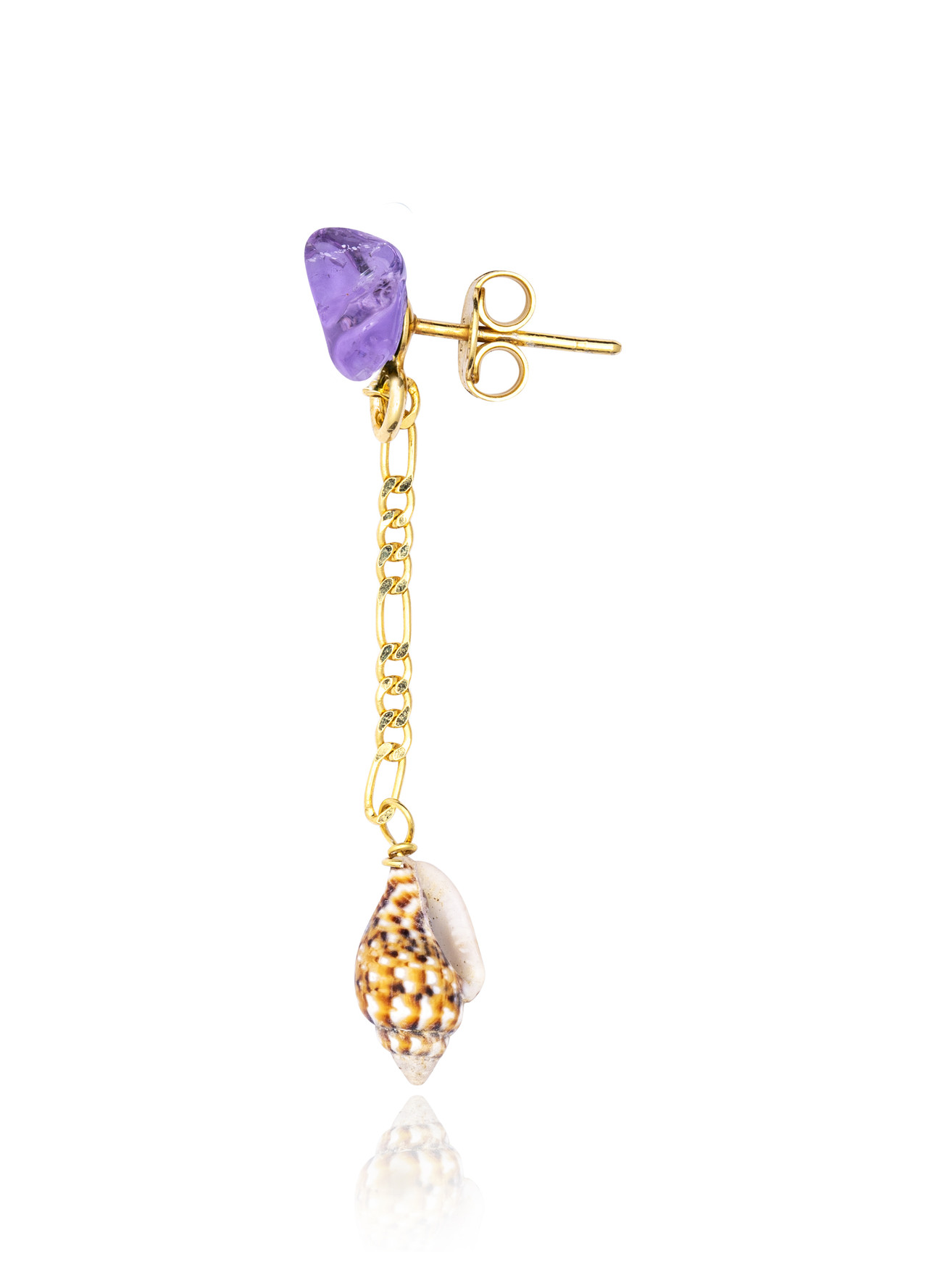 Gold plated Single Drop Earring with Ametrine