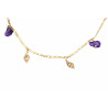 Gold plated Figaro Necklace with Amethyst