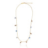 Gold plated Figaro Necklace with Aquamarine