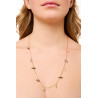 Gold plated Figaro Necklace with Black Keshi Pearls