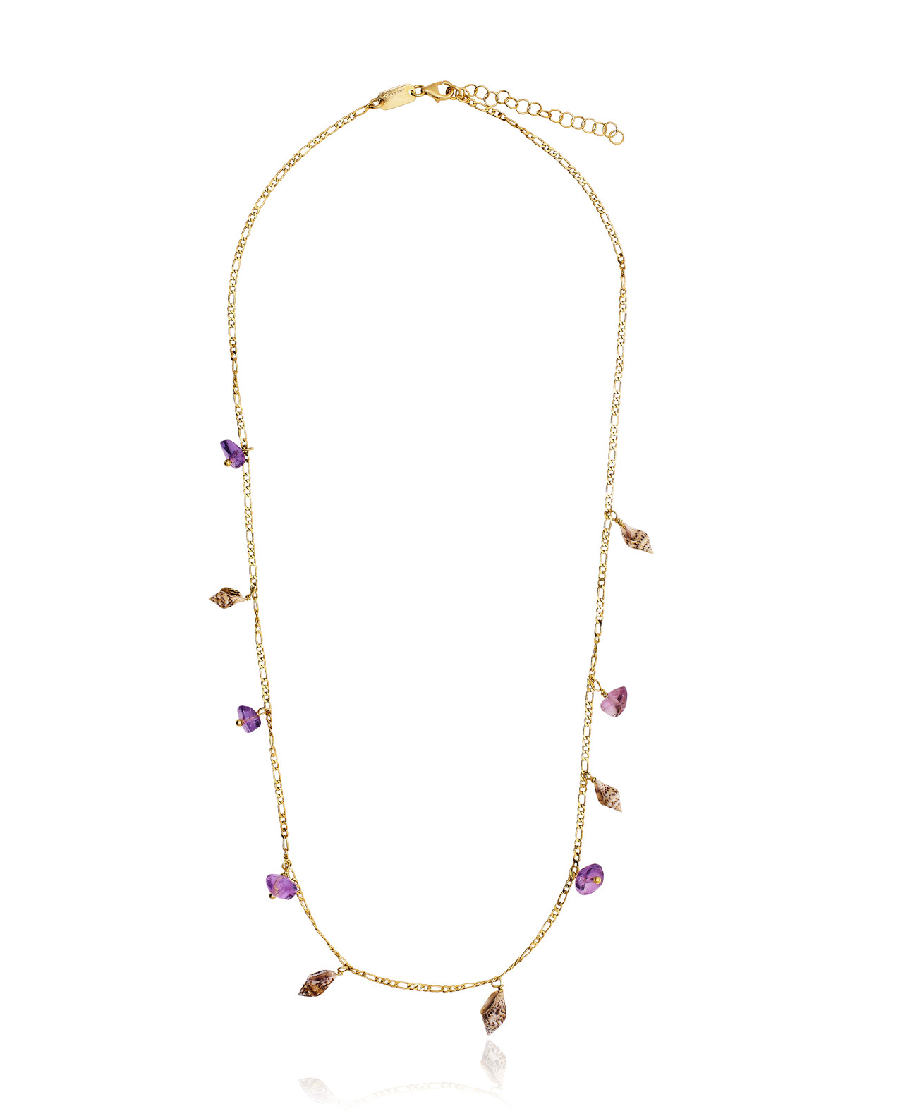 Gold plated Figaro Necklace with Ametrine