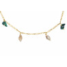 Gold plated Figaro Necklace with Malachite