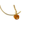 Gold plated Hoop Earring with Amber