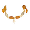 Gold plated Tessuto Bracelet with Amber