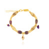 Gold plated Tessuto Bracelet with Amethyst