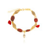 Gold plated Tessuto Bracelet with Coral