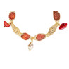 Gold plated Tessuto Bracelet with Coral