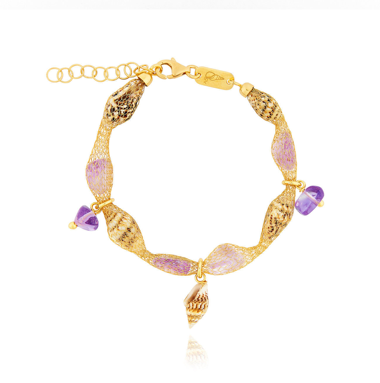 Gold plated Tessuto Bracelet with Ametrine