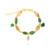 Gold plated Tessuto Bracelet with Green Agate