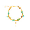 Gold plated Tessuto Bracelet with Turquoise