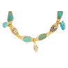 Gold plated Tessuto Bracelet with Turquoise