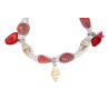 Silver Tessuto Bracelet with Coral