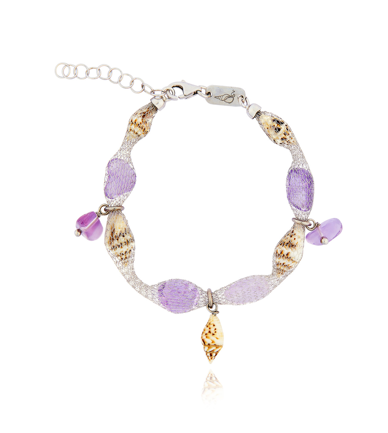 Silver Tessuto Bracelet with Ametrine