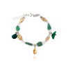 Silver Tessuto Bracelet with Green Agate