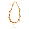 Gold plated Tessuto Necklace with Amber