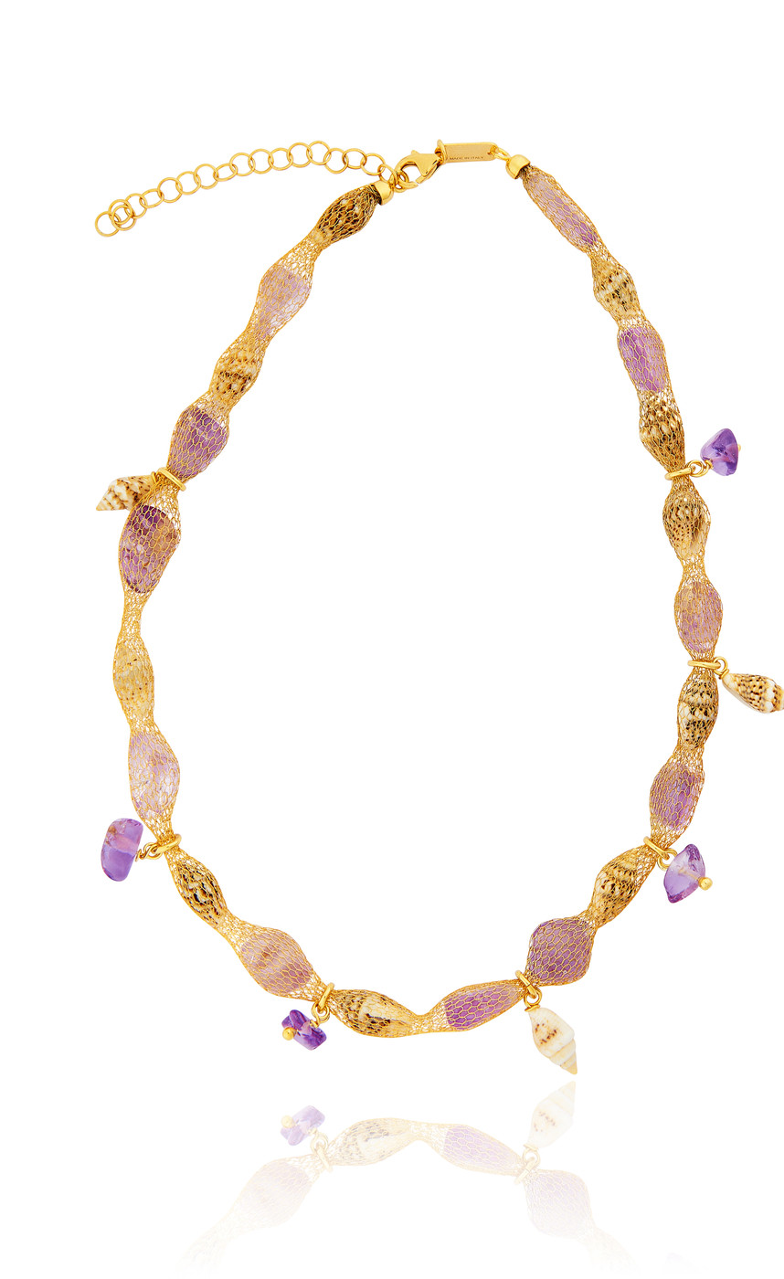 Gold plated Tessuto Necklace with Ametrine