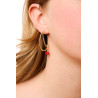 Gold plated Hoop Earring with Coral