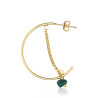 Gold plated Hoop Earring with Green Agate