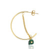 Gold plated Hoop Earring with Malachite