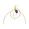 Gold plated Triple Hoop Earring with Amethyst