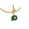 Gold plated Hoop Earring with Malachite