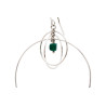 Silver Triple Hoop Earring with Green Agate