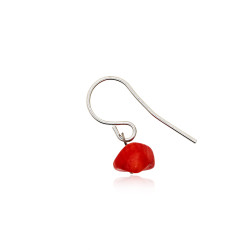 Silver Hook Earring with Coral