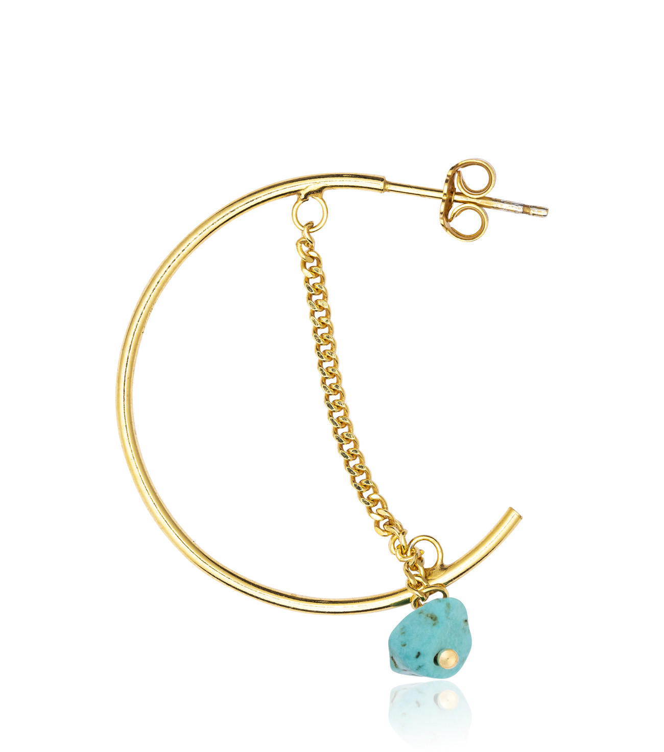 Gold plated Hoop Earring with Turquoise