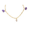 Gold plated Figaro Anklet with Ametrine