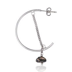 Silver Hoop Earring with...